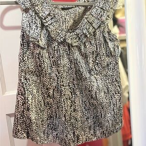 Leifsdottir silk ruffle neck sleeveless blouse /high end Anthropologie